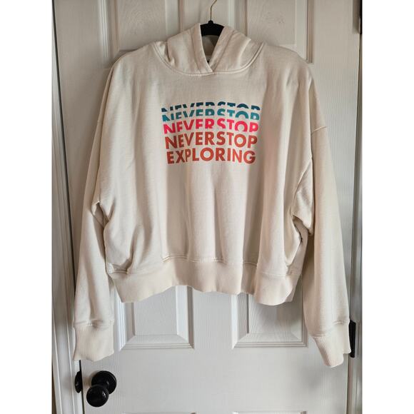 The North Face Tops - The North Face Women's Logo Play Hoodie Cropped White Never Stop Exploring XL
